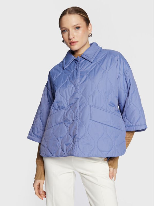 Liviana Conti Liviana Conti Пухено яке F3SW01 Син Regular Fit