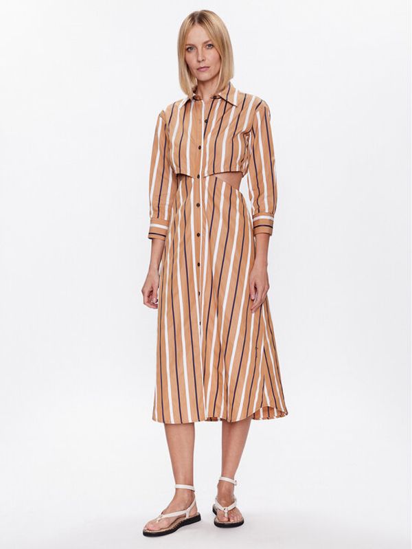 Liviana Conti Liviana Conti Рокля тип риза L3SN18 Кафяв Regular Fit