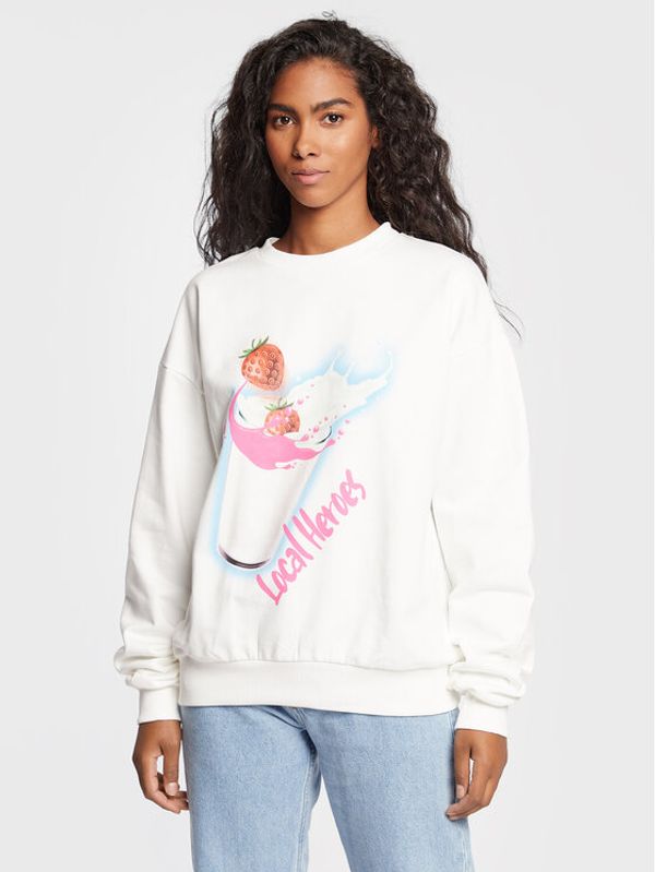 Local Heroes Local Heroes Суитшърт Strawberry Milk Shake AW22S0016 Бял Oversize