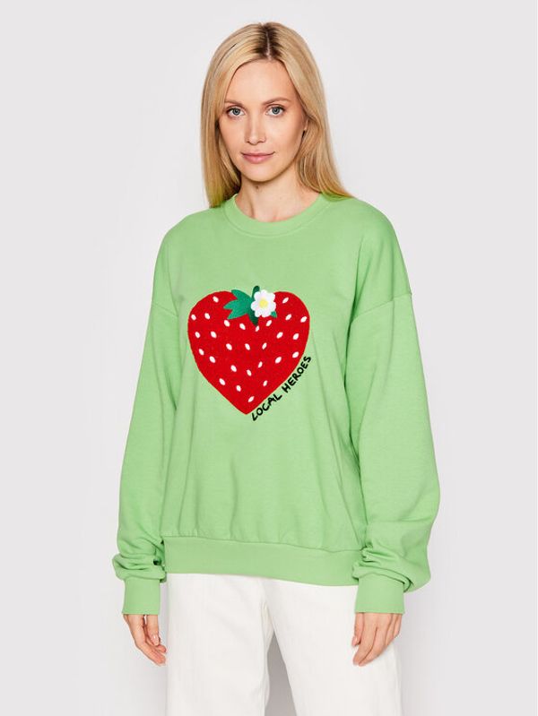Local Heroes Local Heroes Суитшърт Wild Strawberry AW22S0005 Зелен Regular Fit