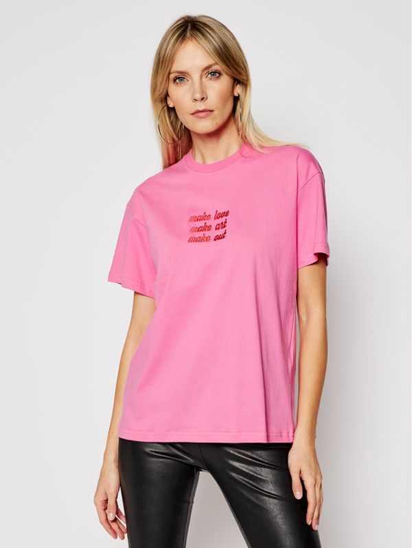 Local Heroes Local Heroes Тишърт Make Out SS21T0034 Розов Regular Fit