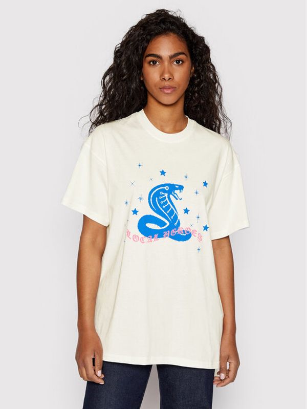 Local Heroes Local Heroes Тишърт Snake SS22T0026 Бял Oversize