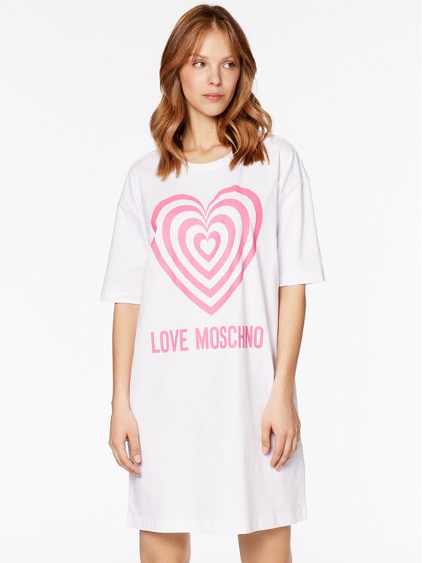 LOVE MOSCHINO LOVE MOSCHINO Ежедневна рокля W592338M 3876 Бял Relaxed Fit