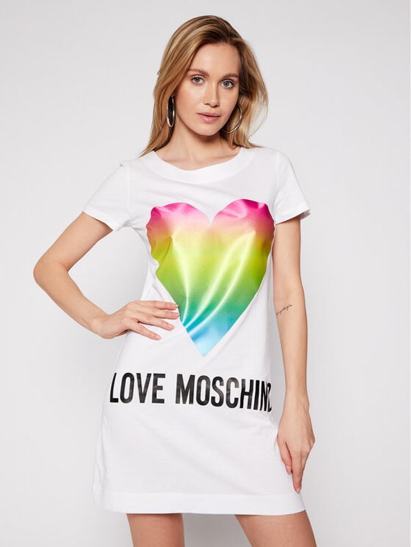 LOVE MOSCHINO LOVE MOSCHINO Ежедневна рокля W592914M 3876 Бял Regular Fit