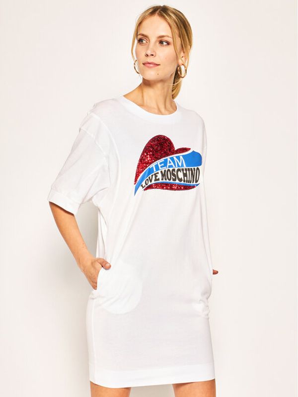 LOVE MOSCHINO LOVE MOSCHINO Ежедневна рокля W5B4002M 3876 Бял Regular Fit