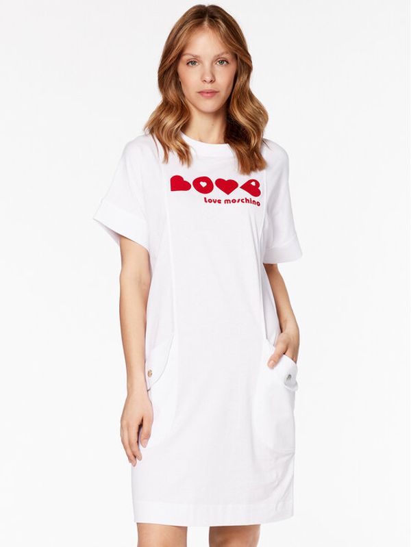LOVE MOSCHINO LOVE MOSCHINO Ежедневна рокля W5D1601M 3876 Бял Regular Fit