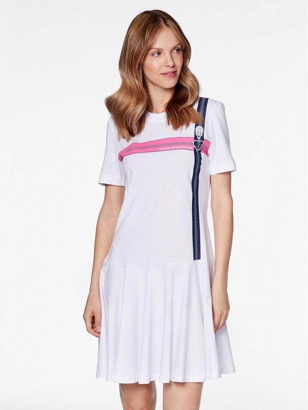 LOVE MOSCHINO LOVE MOSCHINO Ежедневна рокля W5D3201M 3876 Бял Regular Fit