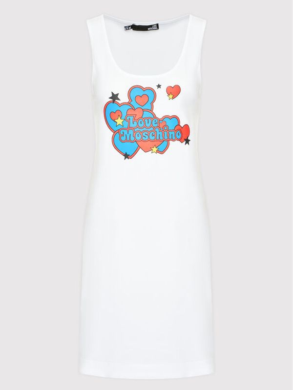 LOVE MOSCHINO LOVE MOSCHINO Лятна рокля W5C2803M 3876 Бял Regular Fit
