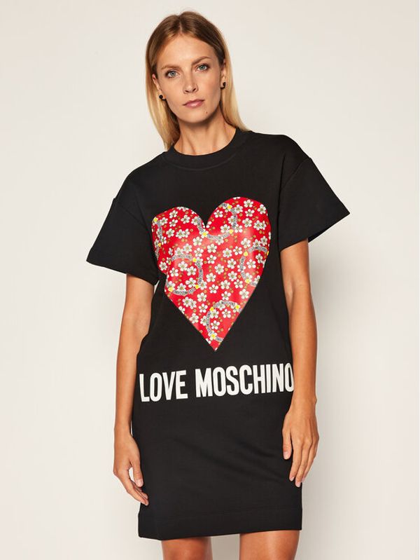 LOVE MOSCHINO LOVE MOSCHINO Плетена рокля W5B1104M 4055 Черен Regular Fit