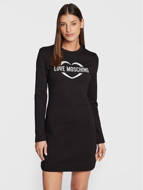 LOVE MOSCHINO LOVE MOSCHINO Плетена рокля W5C0003M 4055 Черен Regular Fit