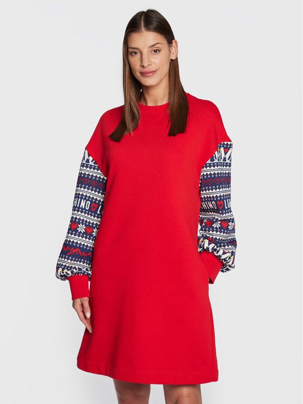 LOVE MOSCHINO LOVE MOSCHINO Плетена рокля W5C9701M 4432 Червен Regular Fit