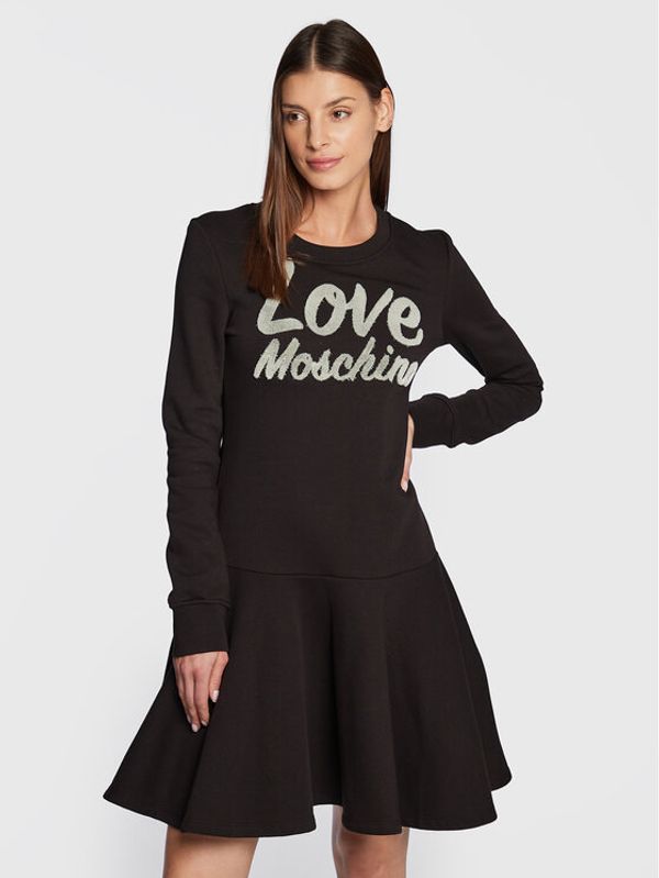 LOVE MOSCHINO LOVE MOSCHINO Плетена рокля W5D0601M 4432 Черен Regular Fit