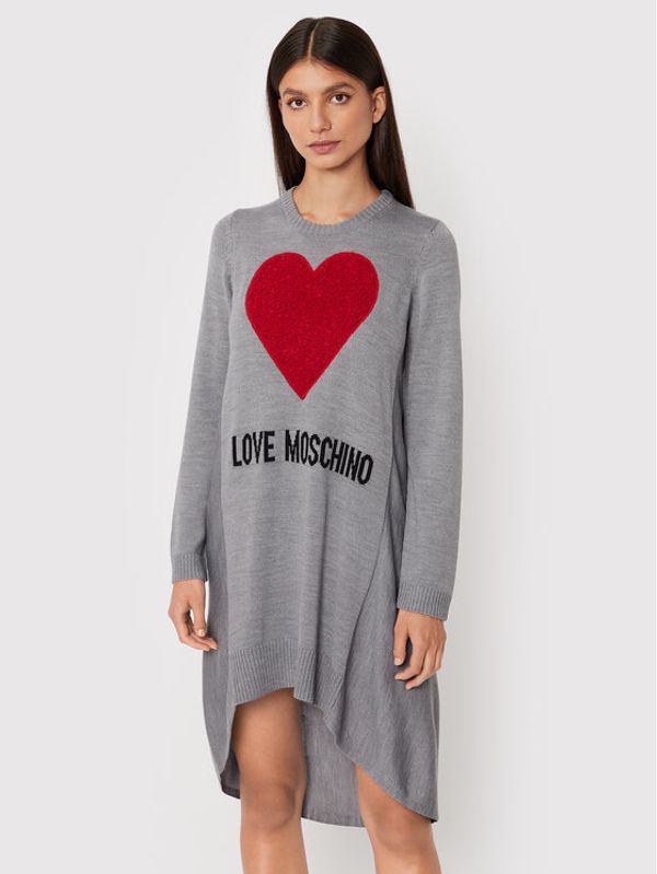 LOVE MOSCHINO LOVE MOSCHINO Плетена рокля WSE1411X 1148 Сив Relaxed Fit