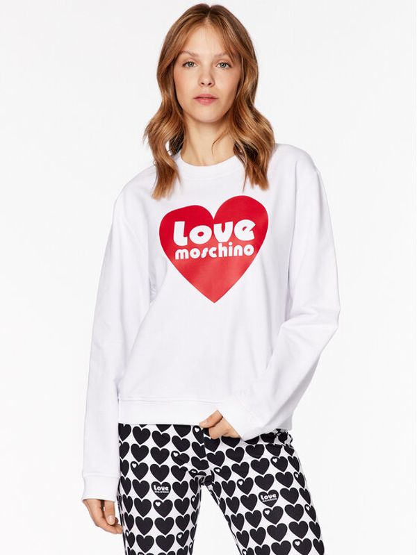 LOVE MOSCHINO LOVE MOSCHINO Суитшърт W630657E 2246 Бял Relaxed Fit