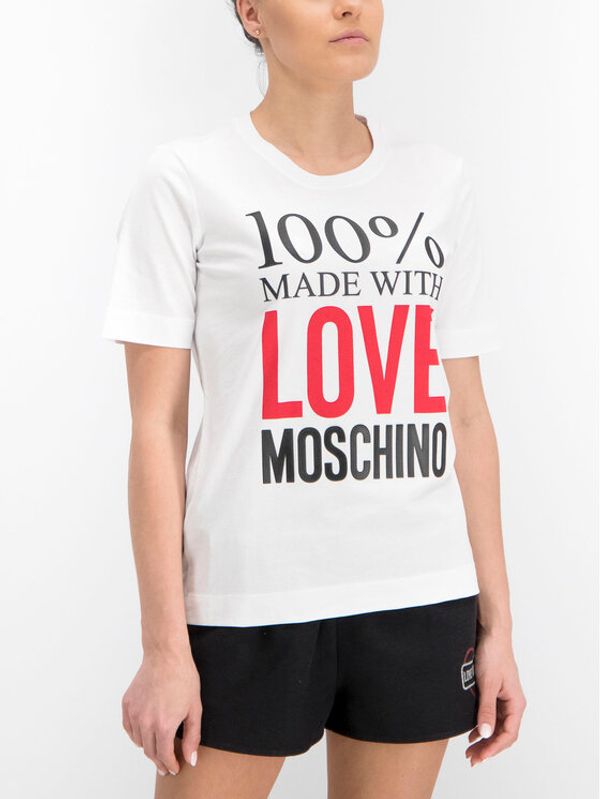 LOVE MOSCHINO LOVE MOSCHINO Тишърт W4F151IM3517 Бял Regular Fit