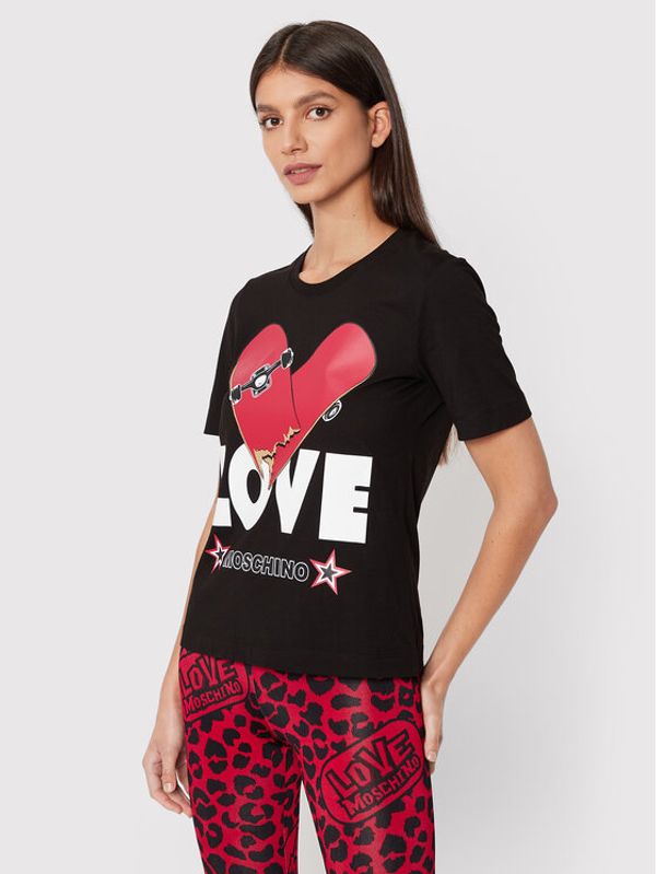 LOVE MOSCHINO LOVE MOSCHINO Тишърт W4F153SM 3876 Черен Regular Fit