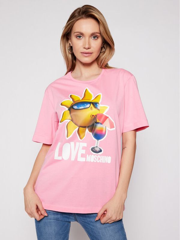 LOVE MOSCHINO LOVE MOSCHINO Тишърт W4F8739M 3876 Розов Regular Fit