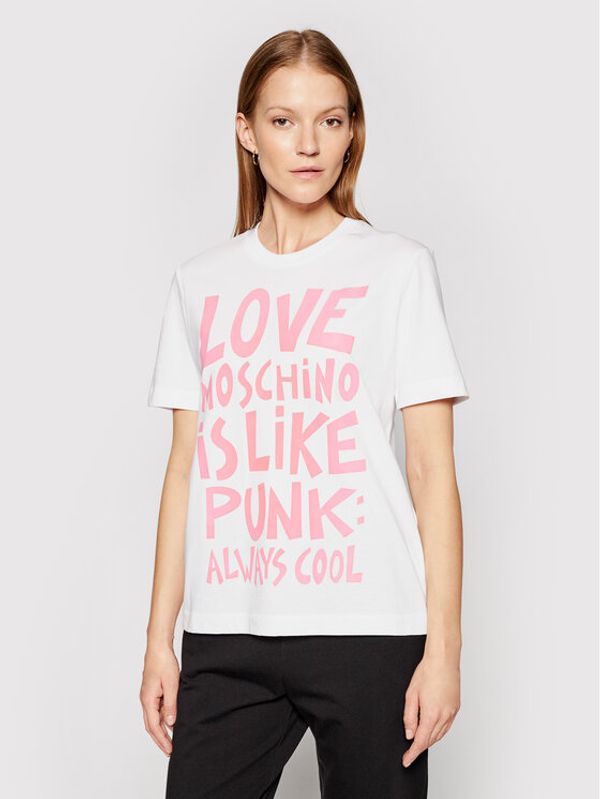 LOVE MOSCHINO LOVE MOSCHINO Тишърт W4H0610M 3876 Бял Regular Fit