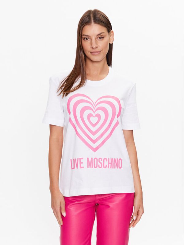 LOVE MOSCHINO LOVE MOSCHINO Тишърт W4H0637M 3876 Бял Regular Fit