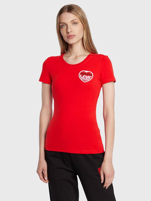 LOVE MOSCHINO LOVE MOSCHINO Тишърт W4H1980E 1951 Червен Slim Fit