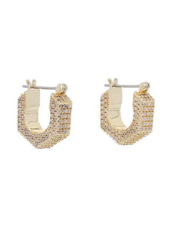 Luv AJ Luv AJ Обици Pave Hex Bolt Huggies HOL22-E-PHBH-G Златист