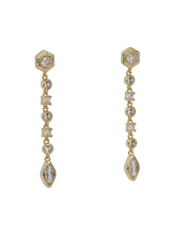 Luv AJ Luv AJ Обици Stellar Bezel Drop Studs HOL22-E-SBDRS-G Златист