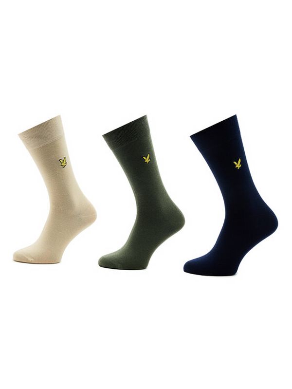 Lyle & Scott Lyle & Scott Комплект 3 чифта дълги чорапи мъжки Angus LS-SK-500-2223 Зелен