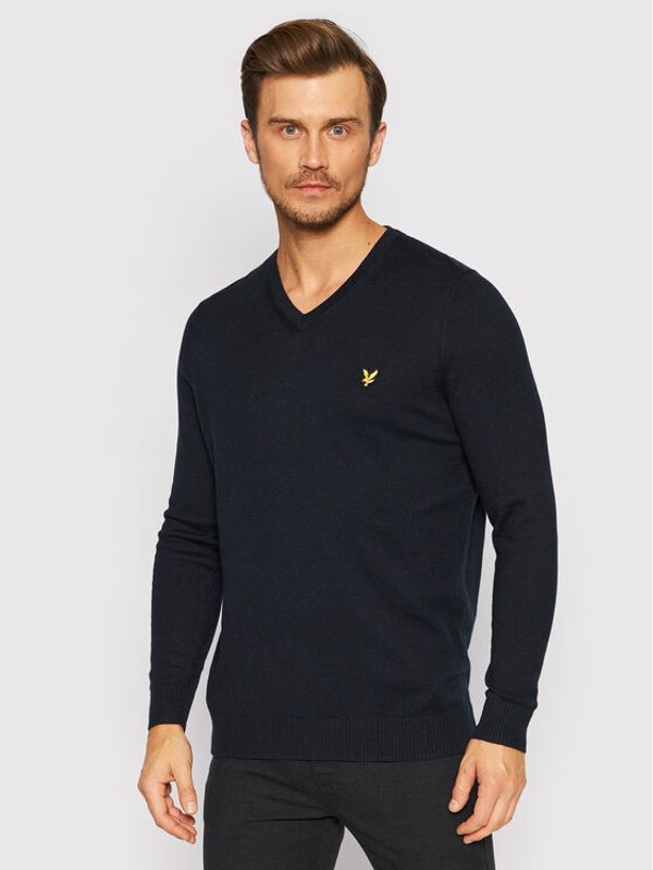 Lyle & Scott Lyle & Scott Пуловер V Neck KN401VC Тъмносин Slim Fit