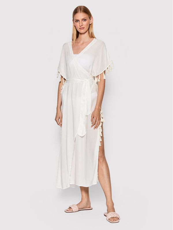 Malai Malai Кимоно Roseland C65002 Бял Regular Fit