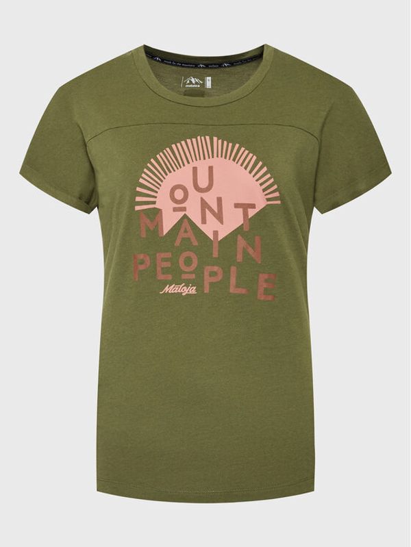 Maloja Maloja Тишърт BirnmoosM. 34153-1-0560 Зелен Regular Fit