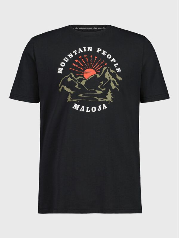 Maloja Maloja Тишърт KapfM. 35502-1-0817 Черен Regular Fit