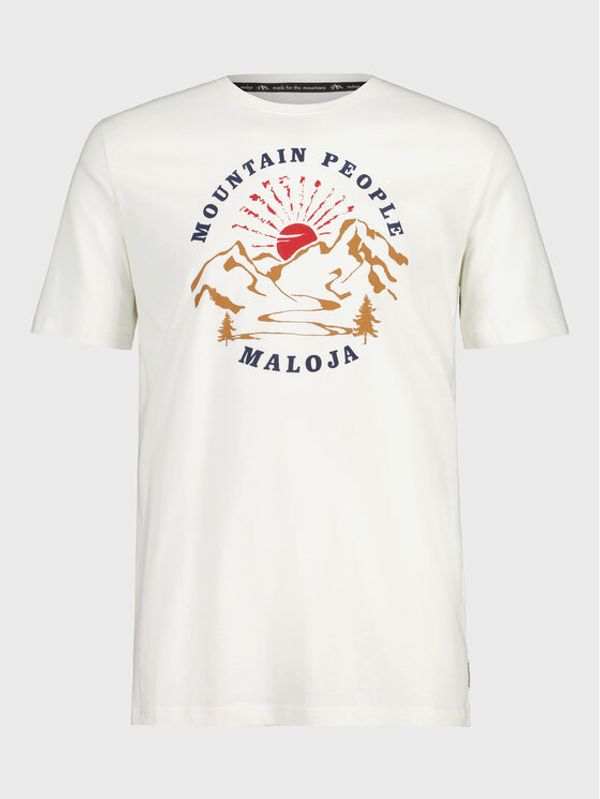 Maloja Maloja Тишърт KapfM. 35502-1-8585 Бял Regular Fit