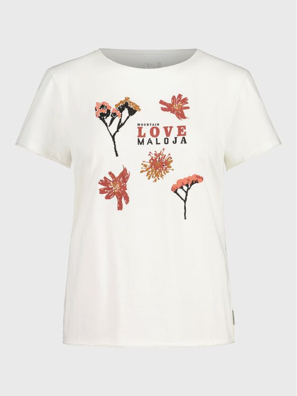 Maloja Maloja Тишърт PadolaM. 35402-1-8585 Бял Regular Fit