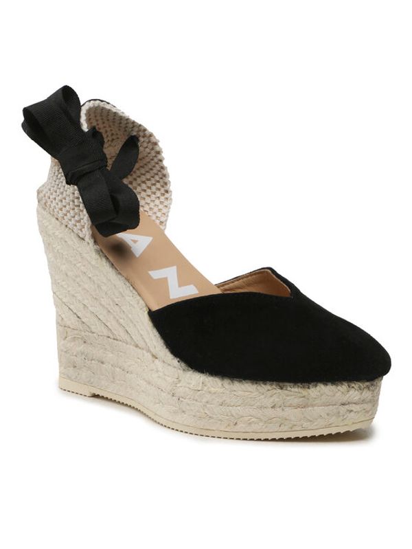 Manebi Manebi Еспадрили Heart-Shaped Wedge Espadrilles K 1.0 WH Черен