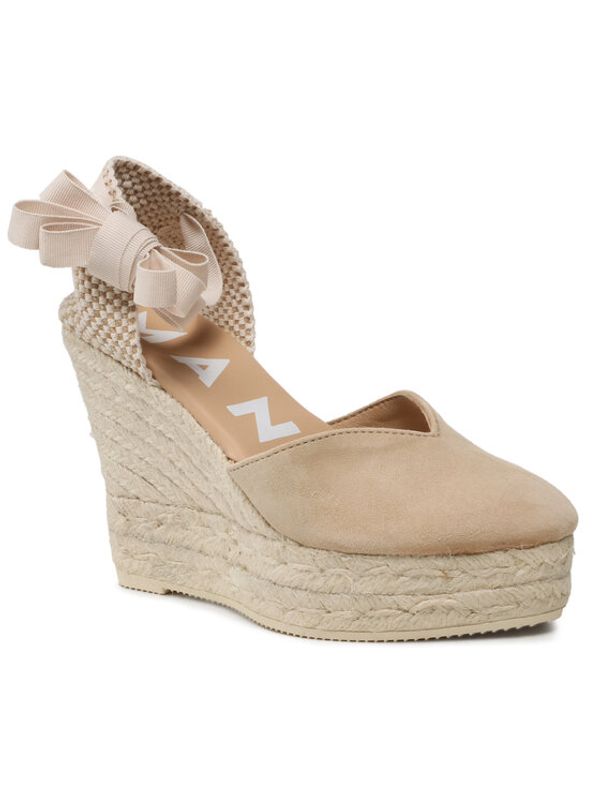 Manebi Manebi Еспадрили Heart-Shaped Wedge Espadrilles M 1.1 WH Бежов