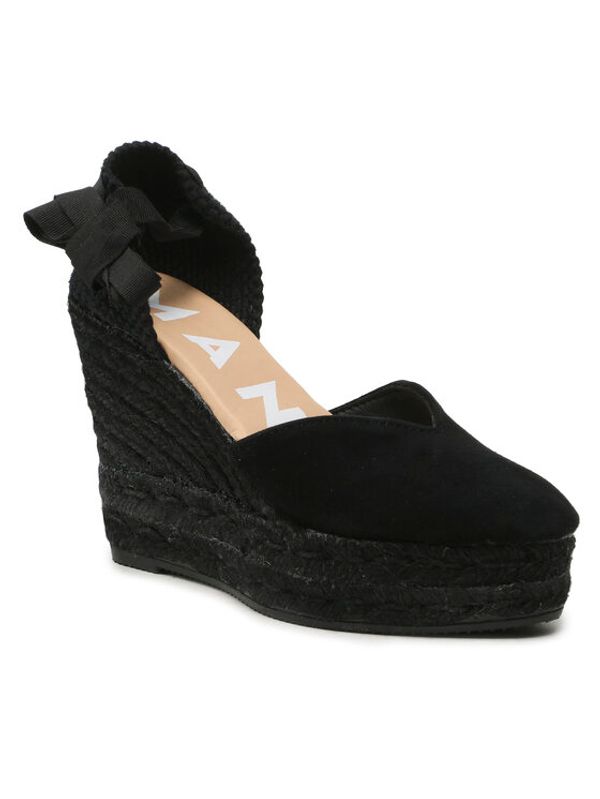 Manebi Manebi Еспадрили Heart-Shaped Wedge Espadrilles R 2.2 WH Черен