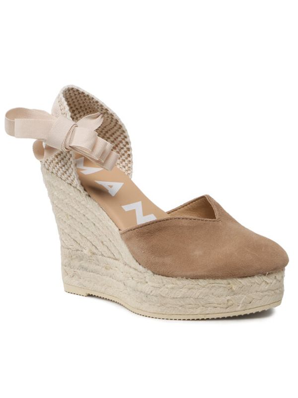 Manebi Manebi Еспадрили Heart-Shaped Wedge Espadrilles W 1.9 WH Кафяв