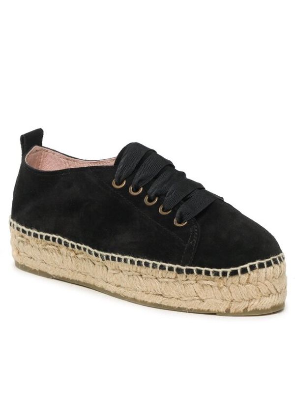 Manebi Manebi Еспадрили Lace-Up Espadrilles K 1.0 E0 Черен