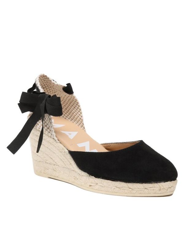 Manebi Manebi Еспадрили Soft Suede Low Wedge Espadrilles K 1.0 WL Черен