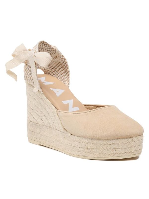 Manebi Manebi Еспадрили Soft Suede Wedge Espadrilles M 1.1 WV Бежов