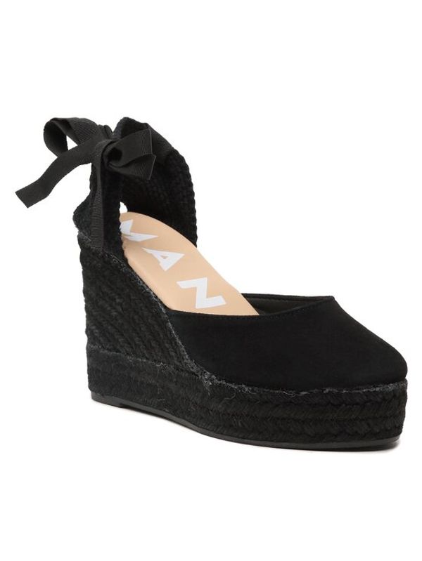 Manebi Manebi Еспадрили Wedge Espadrilles R 2.2 WV Черен