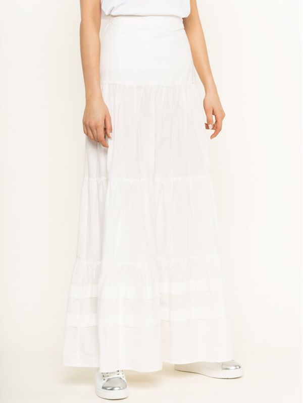 Manila Grace Manila Grace Пола тип трапец Gonna Lunga N139CU Бял Regular Fit