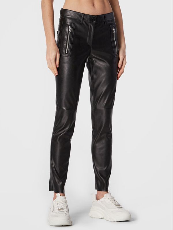 Marc Aurel Marc Aurel Панталони от имитация на кожа 1665 2000 92699 Черен Slim Fit