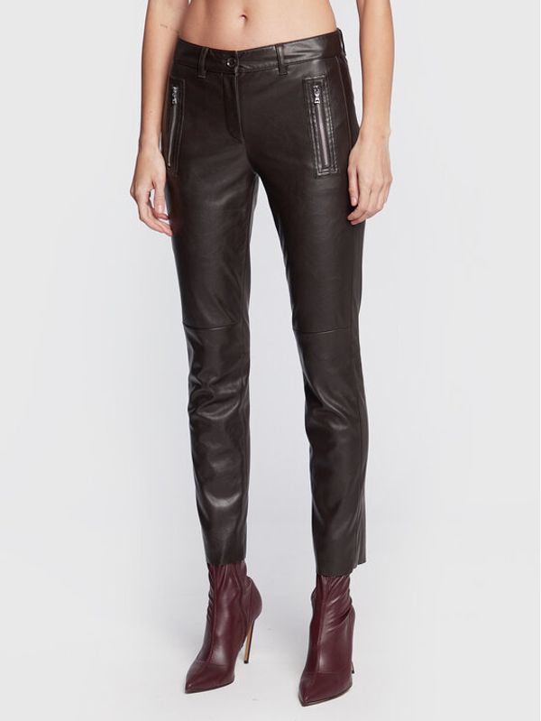 Marc Aurel Marc Aurel Панталони от имитация на кожа 1665 2000 92699 Кафяв Regular Fit