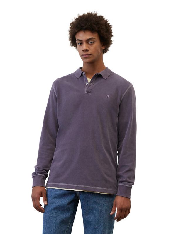 Marc O'Polo Marc O'Polo Тениска с яка и копчета 320223655006 Виолетов Regular Fit