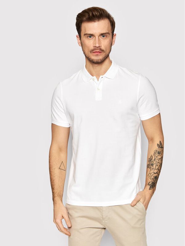 Marc O'Polo Marc O'Polo Тениска с яка и копчета B21 2266 53000 Бял Regular Fit