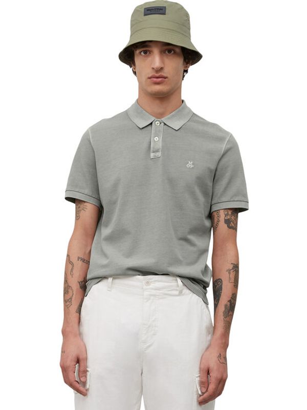 Marc O'Polo Marc O'Polo Тениска с яка и копчета B21226653000 Сив Regular Fit