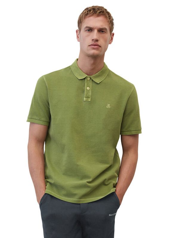 Marc O'Polo Marc O'Polo Тениска с яка и копчета M22226653000 Зелен Regular Fit