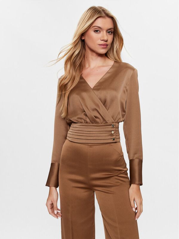 Marciano Guess Marciano Guess Блуза 3YGH56 9861Z Кафяв Slim Fit