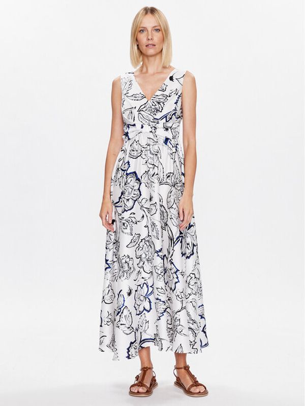 Marella Marella Коктейлна рокля Germana 2332211232 Екрю Slim Fit